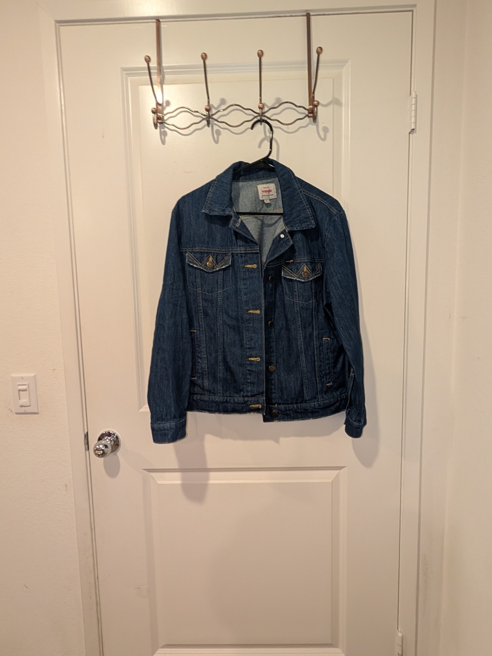 Wrangler Dark Blue Denim Jacket Women's Button Sweater